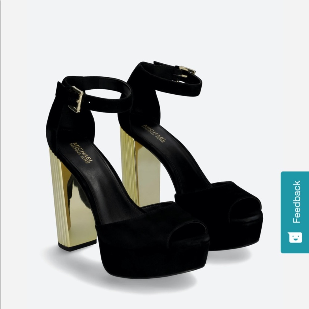 Black porter ankle strap heels.
